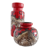 Vases en céramique Scheurich de style mid-century modern, Allemagne de l'Ouest, années 1960.