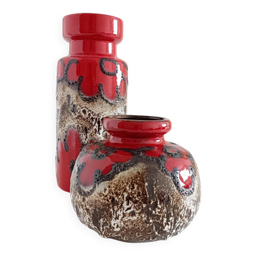 Mid-Century Modern Scheurich Ceramic Vases, West Germany, 1960s