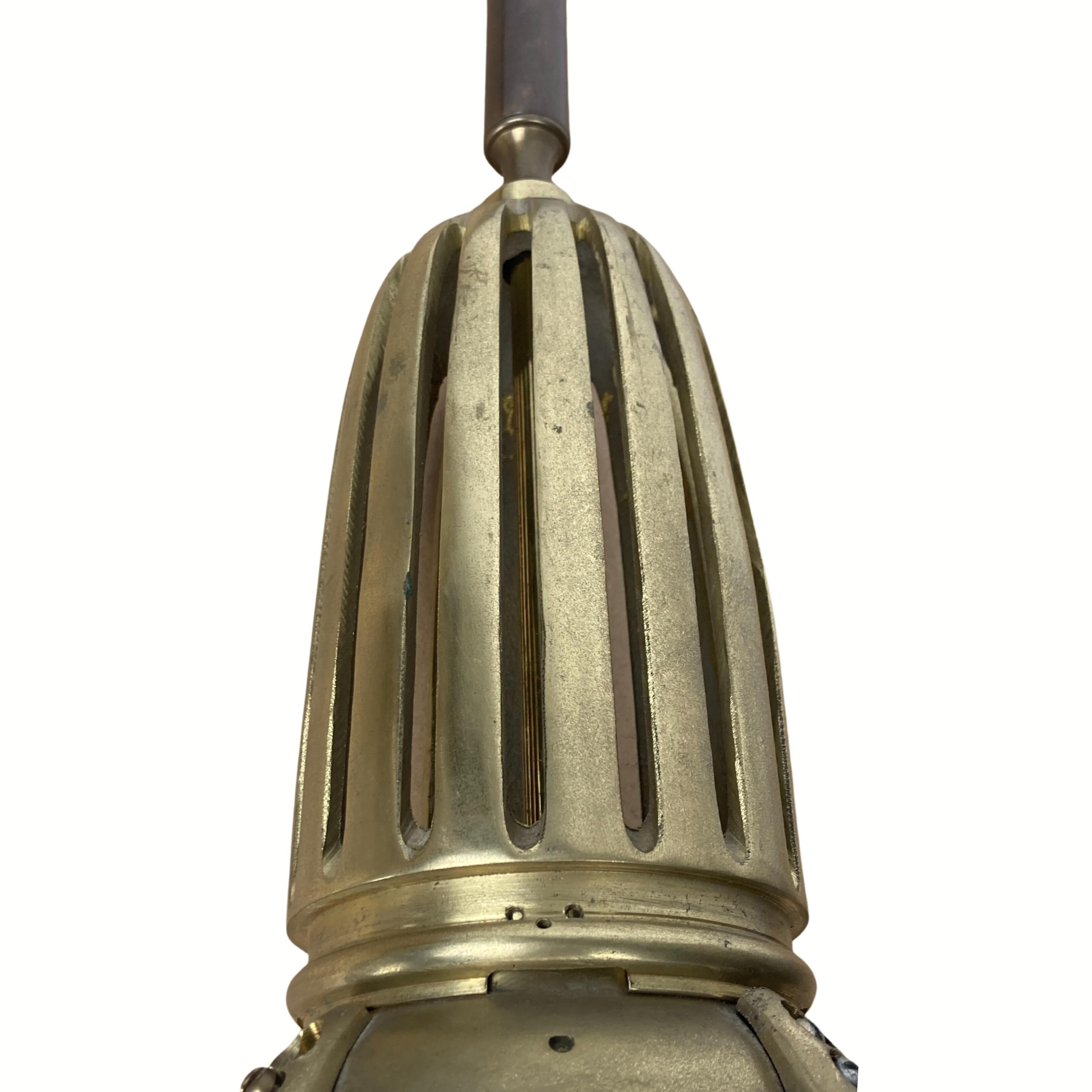 Art deco holophane cut glass and brass wall lamps, 1970