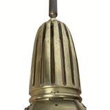 Art deco holophane cut glass and brass wall lamps, 1970