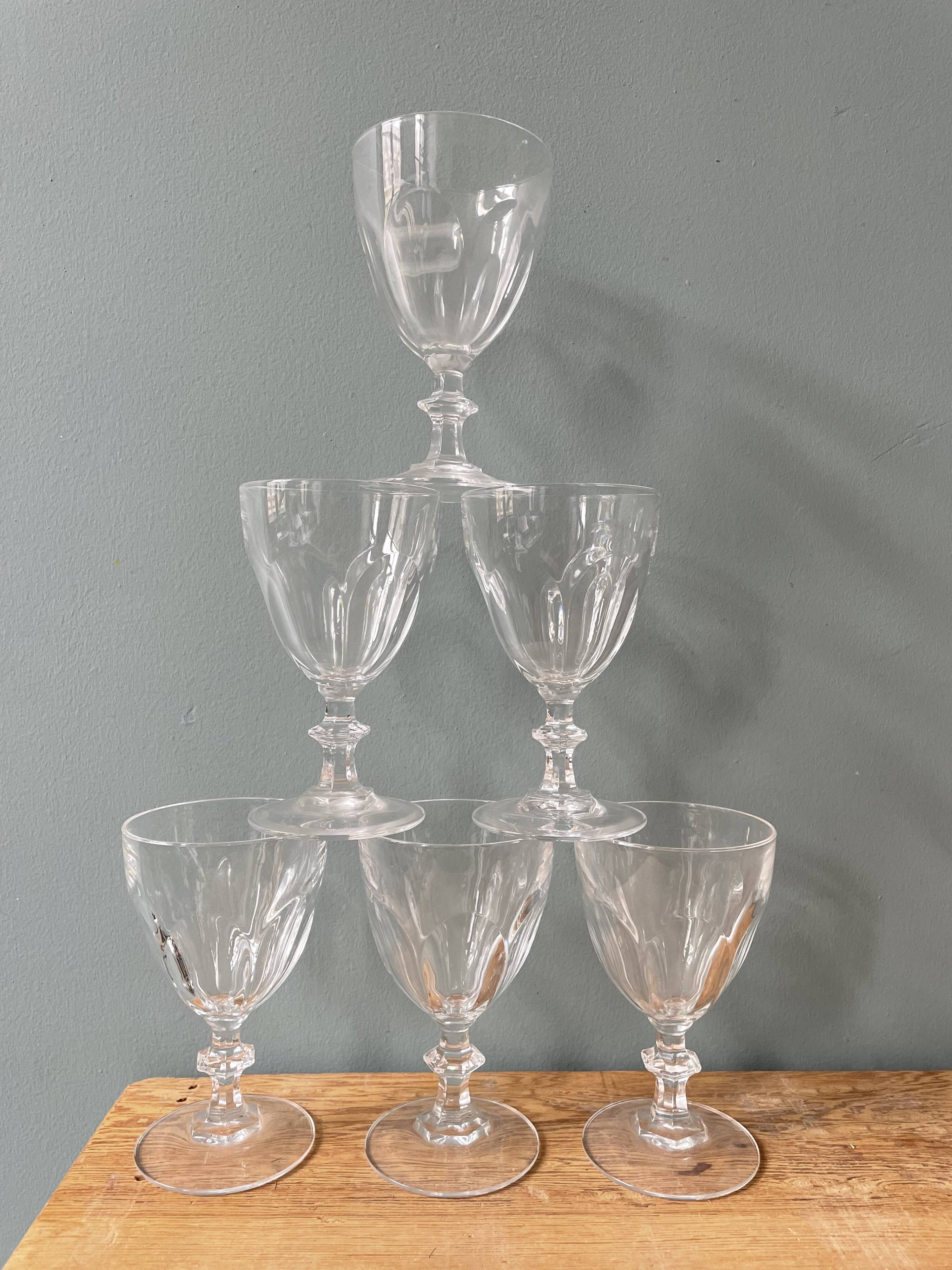 Set of 6 Arques crystal water glasses