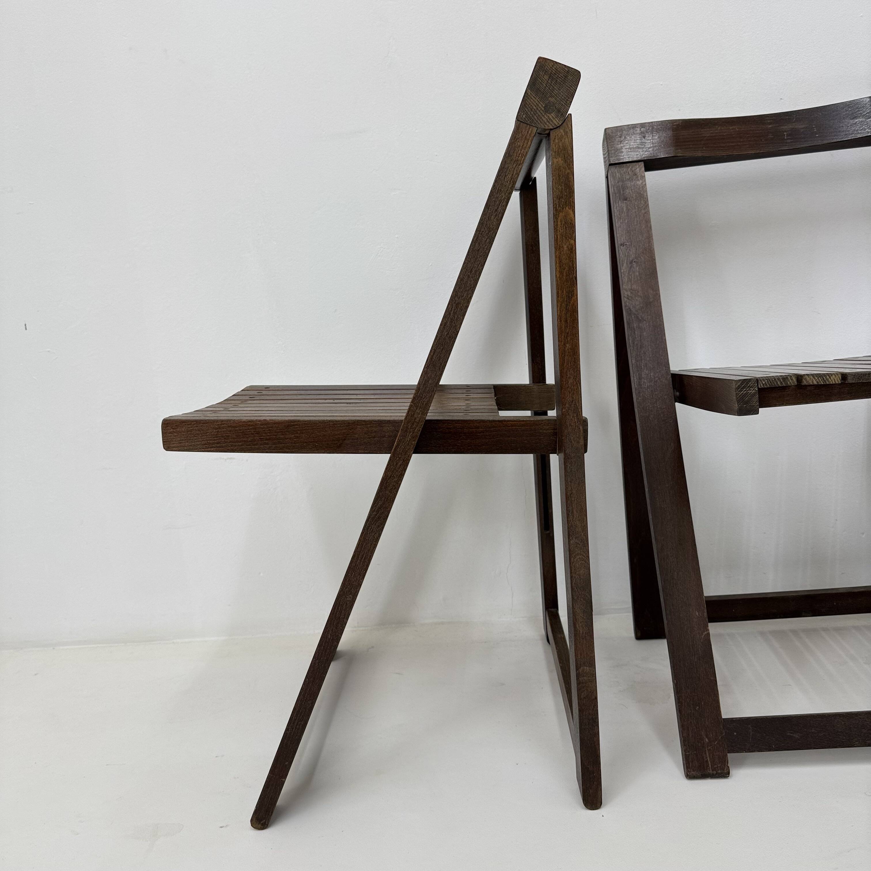 Set of 3  wooden folding chairs, 1960’s