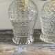 Pair of vintage electrified glass wall lamps