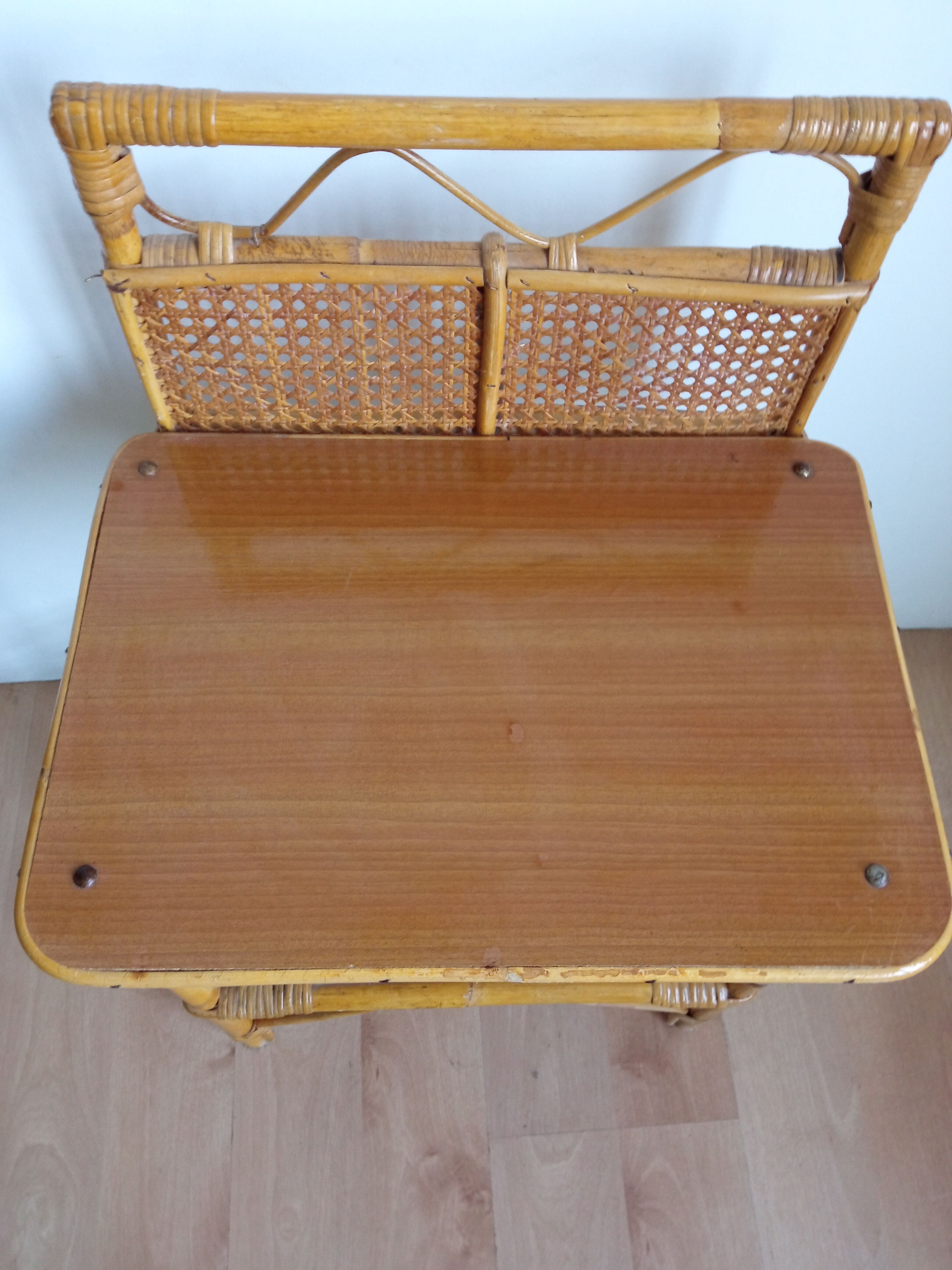 Vintage bamboo bedside pair