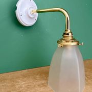 Vintage frosted glass tulip wall light