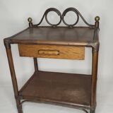 Rattan bedside table / End table 1970s