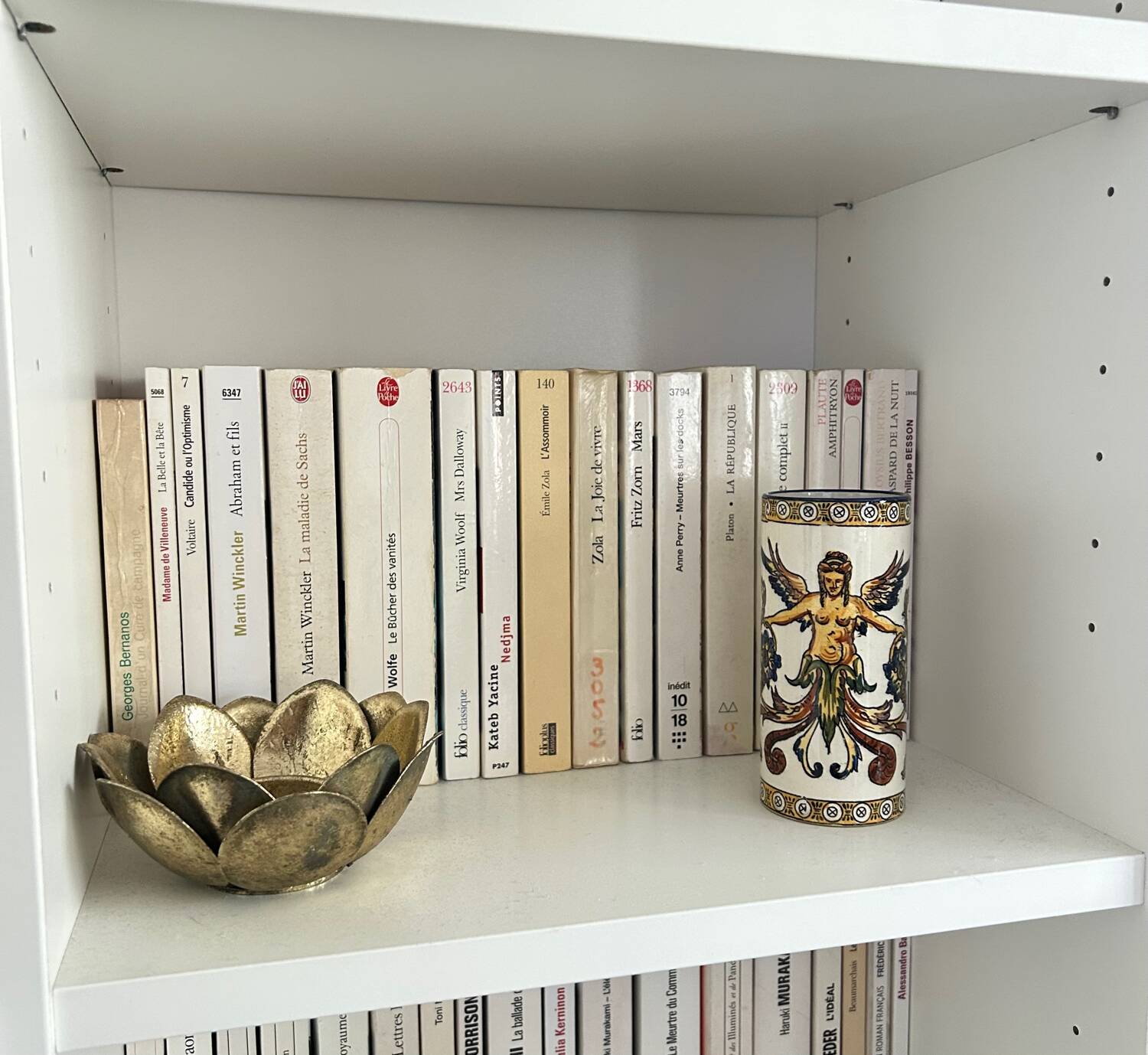 Small cylindrical vase in Gien earthenware - Renaissance pattern