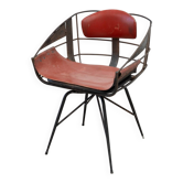1950's French steel desk chair