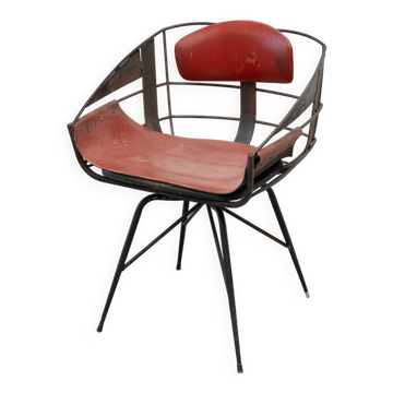1950's French steel desk chair