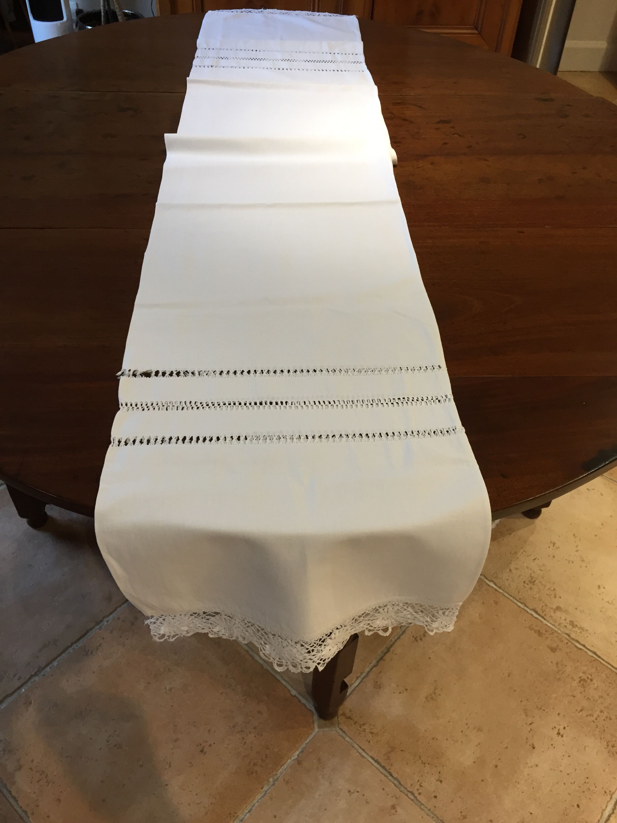 Cover of bolster old cotton and lace