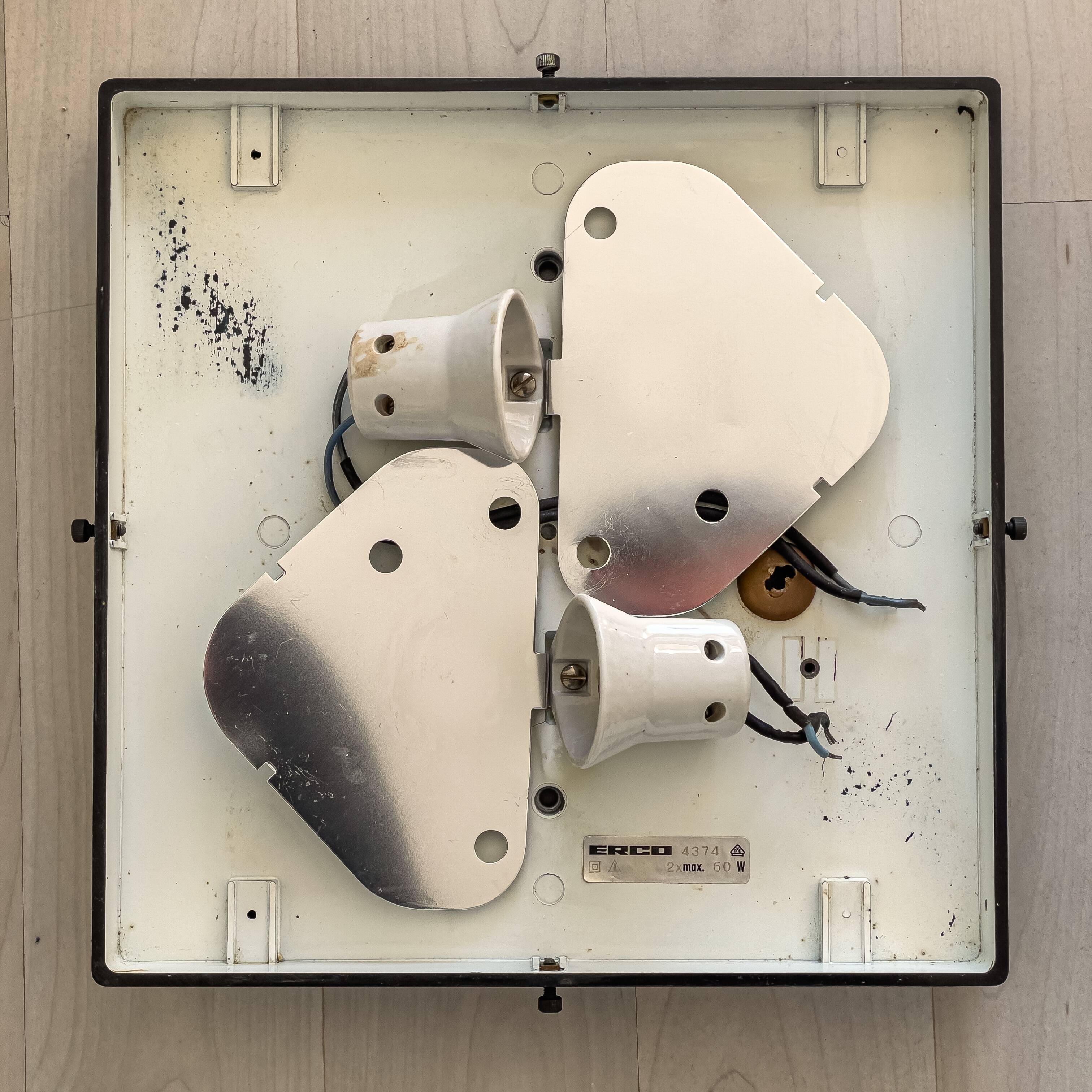 ERCO 2xE27 vintage glass ceiling light