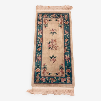 Asian rug in pure wool from the 20th century with floral patterns (imported rug n*02)