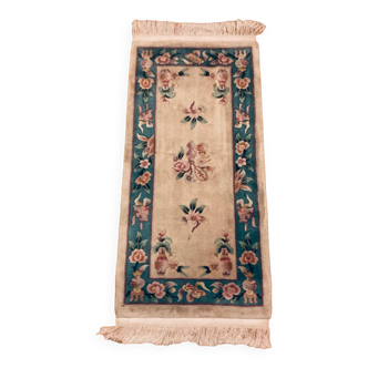 Asian rug in pure wool from the 20th century with floral patterns (imported rug n*02)