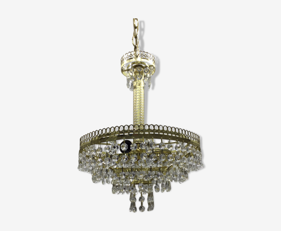 Lustre rond 3 lumières à pampilles