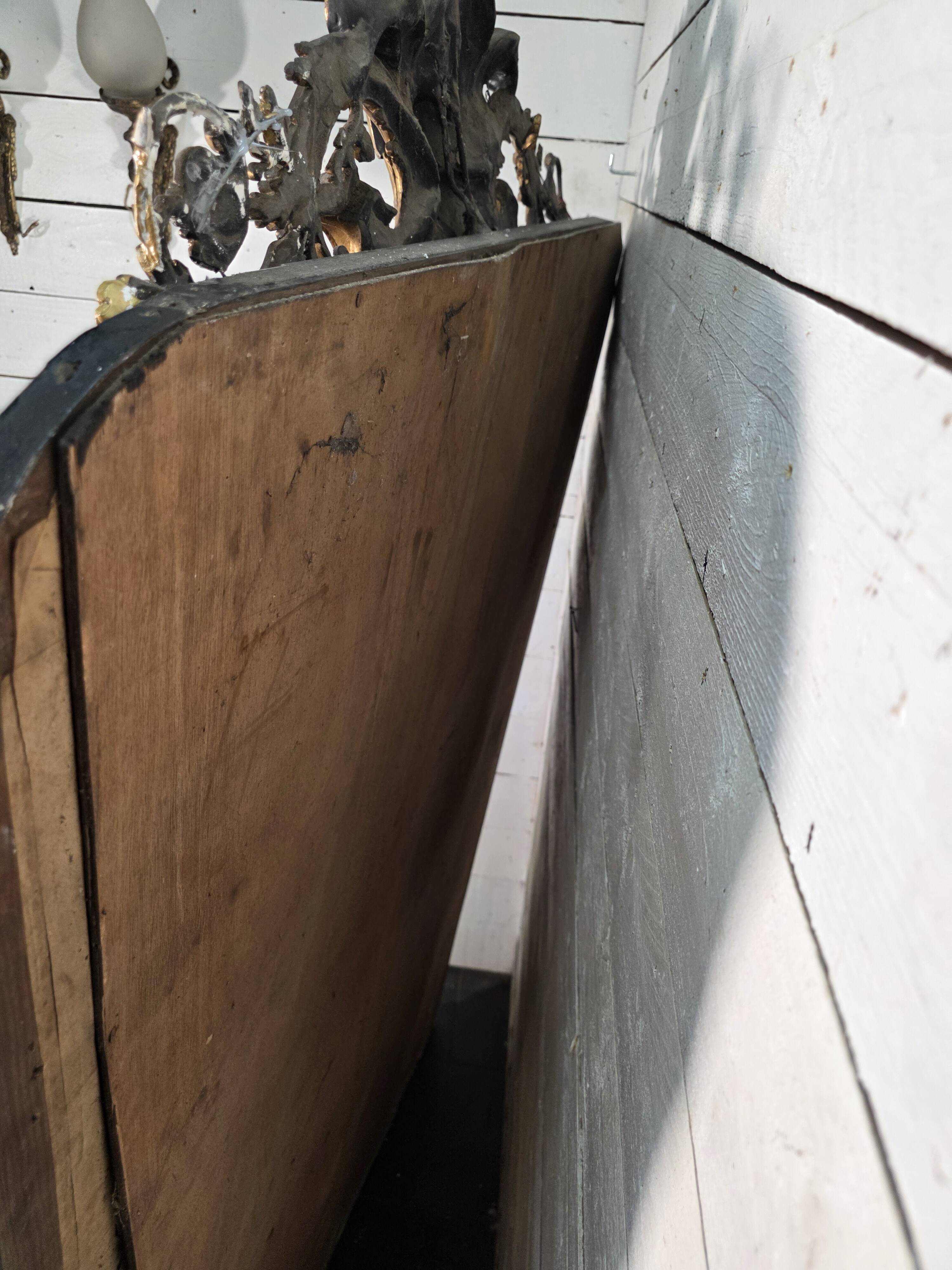 Napoleon III mirror from the 19th century with gold leaf, 190cm H