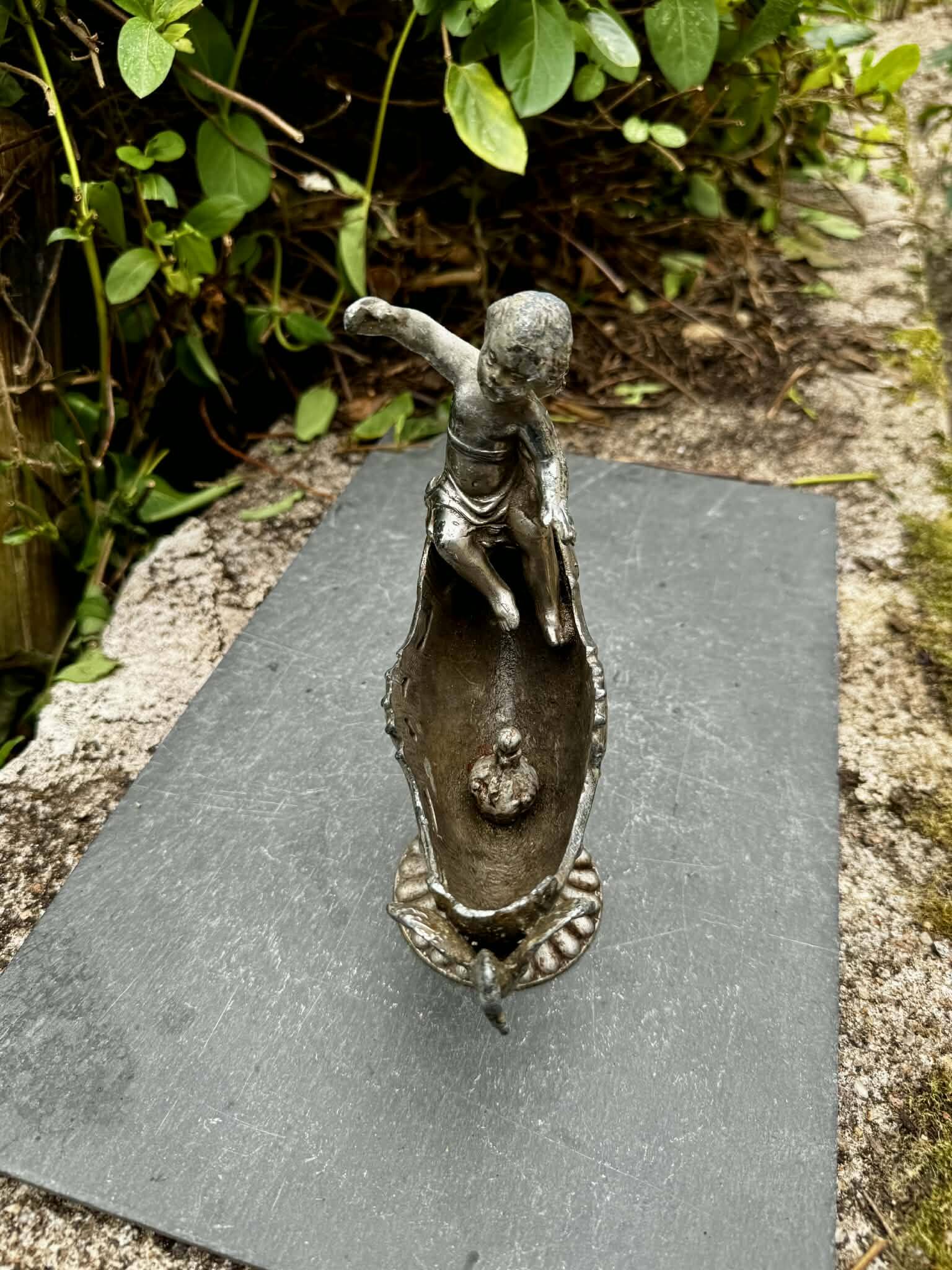 Silver bird fountain Art Nouveau