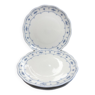 Assiette plate Vohenstrauss  bleu et blanc lot de 6