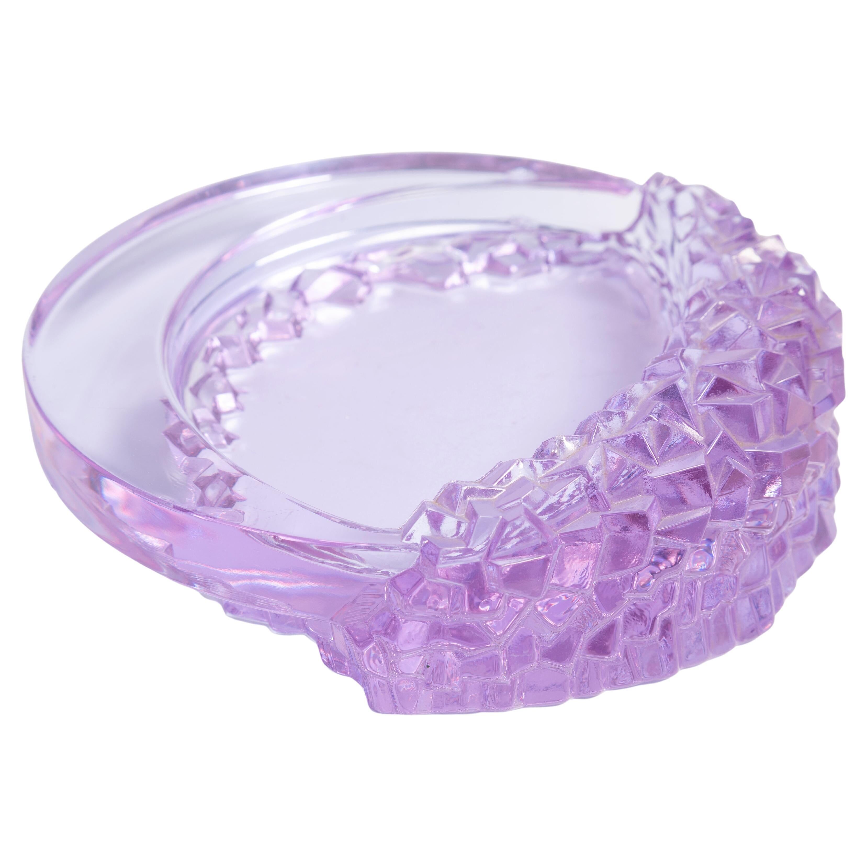 Mid-Century Light Purple Glass Ashtray Bowl, Italy, 1970s
