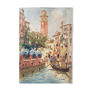 Tableau Aquarelle canaux de Venise