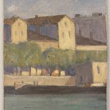 Landscape of the banks of the Saône mid-20th century