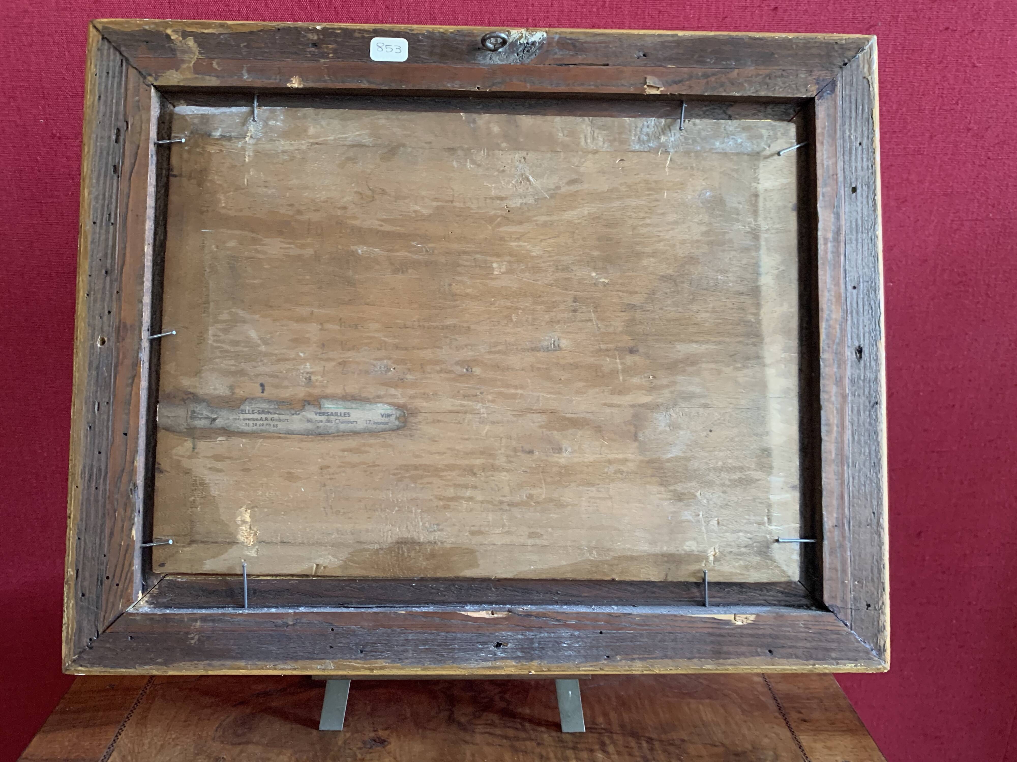 Interior Scene. Oil On Panel 19th Century