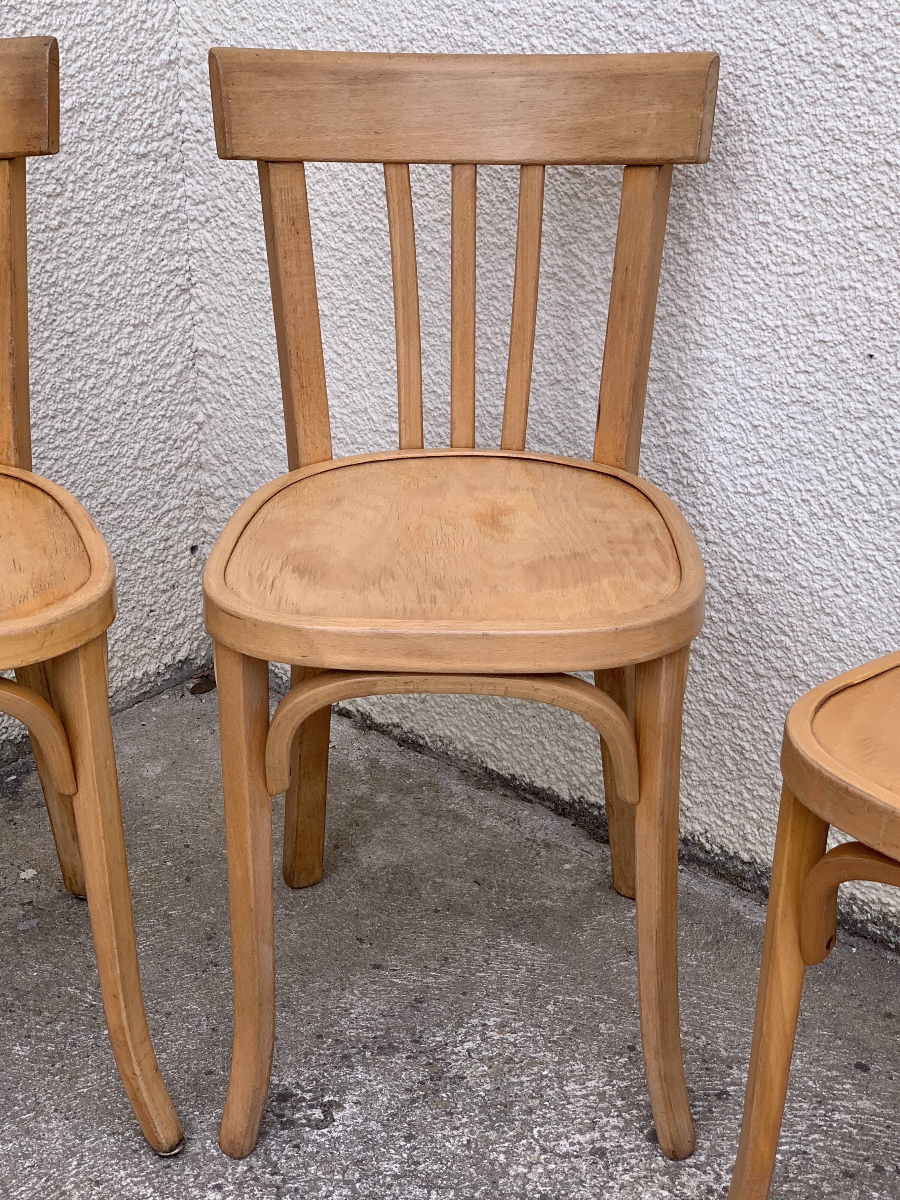 Suite of 4 chairs bistro Baumann 1967