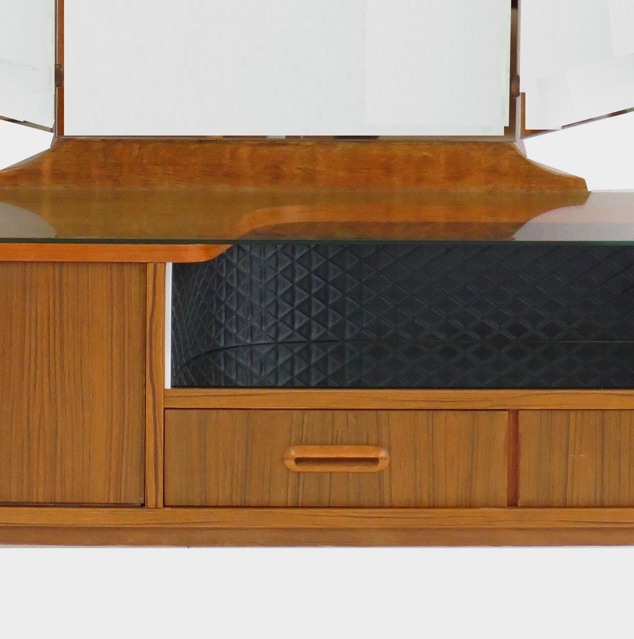 Vintage mid century dressing table with folding mirror, 1950s-1960s