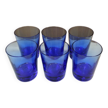 Lot de 6 verres à eau vintage
