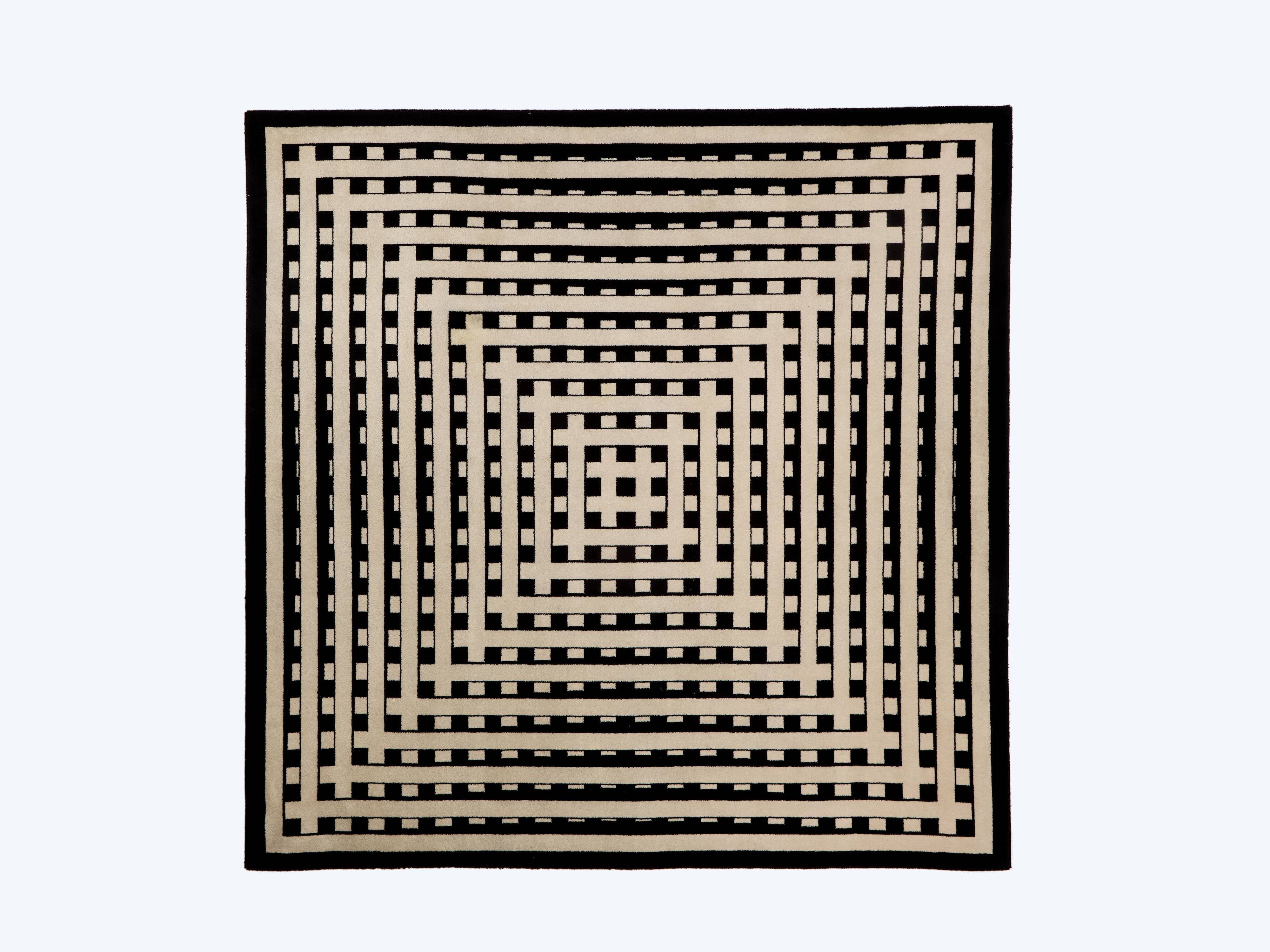 Marcello Morandini carpet kinetic art tufted wool 1989