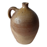 Old beige-brown stoneware jar France