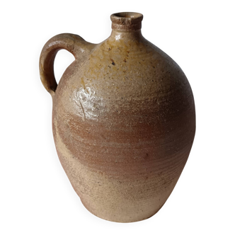 Old beige-brown stoneware jar France