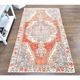 Tapis turc en laine orange fait main, années 1970