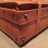 Thick leather suitcase