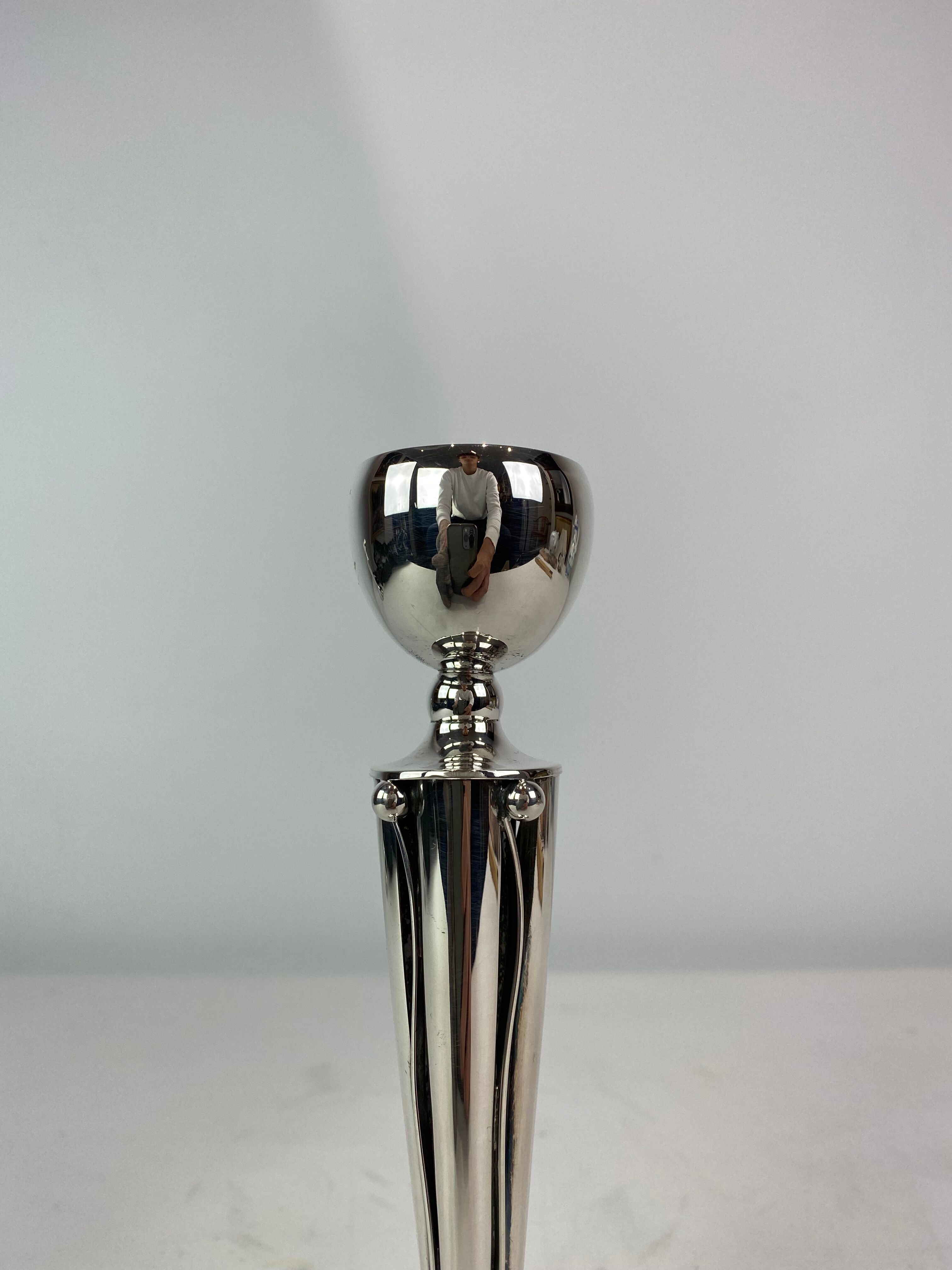 Set of candlesticks of hallmarked silver, 1920s