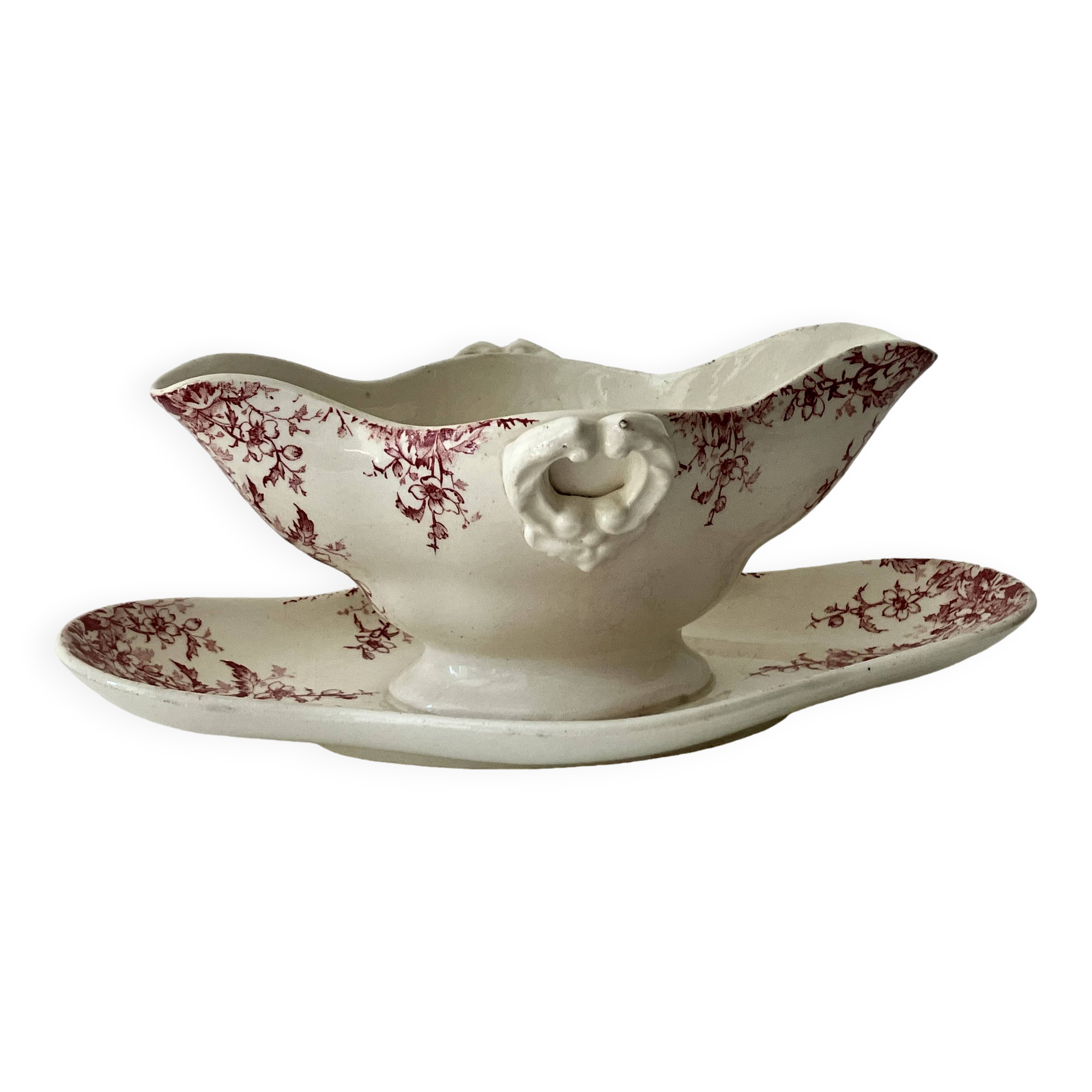 Sauce boat, Gien opaque porcelain - Printemps service