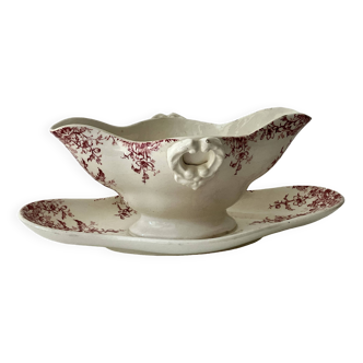 Sauce boat, Gien opaque porcelain - Printemps service