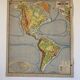 Old school geographical map of the American continent.