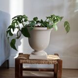Vintage rustic straw country stool