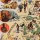Old poster map of French Equatorial Africa (soil products and industry) - 1931
