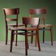 3 wooden bistro chairs