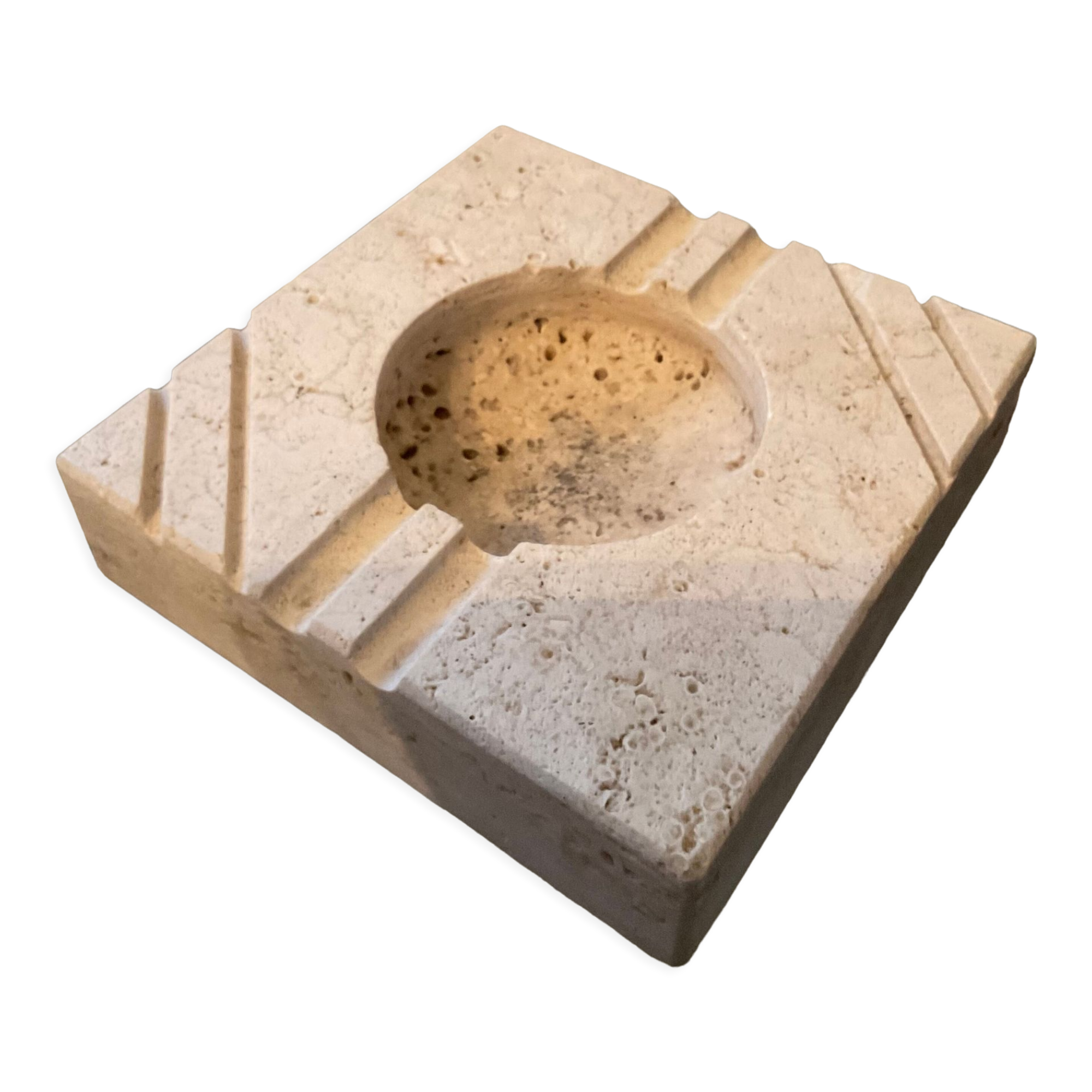 Empty ashtray pocket Cerri Nestore in travertine