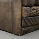 Vintage Mid-Century Modern German Brutalist Brown Leather 2-Seater Sofa