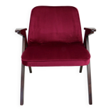 Burgundy Raspberry Bunny Armchair by Józef Chierowski
