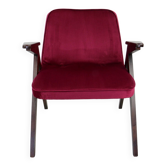 Burgundy Raspberry Bunny Armchair by Józef Chierowski