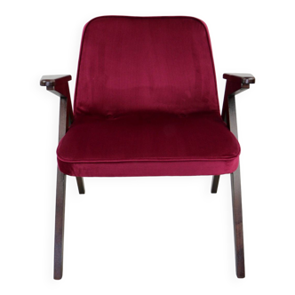 Fauteuil framboise bordeaux par józef chierowski