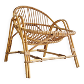 Rattan basket armchair, 1960s
