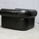 Large black leather armchair, France, 1980s