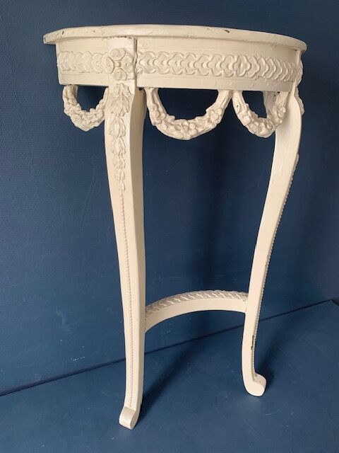 Old wooden console, half moon, Louis XVI style, early twentieth century