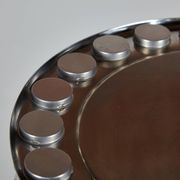 Glass and chrome chandelier