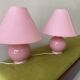 Lot of 2 candy pink bedside lamps